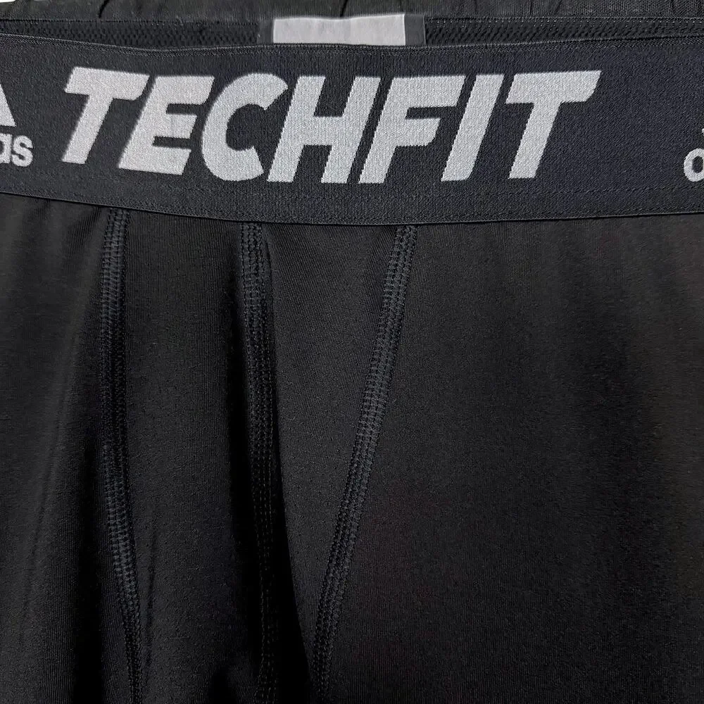 Adidas Mens Large Black Techfit Compression Training Long Tights Gym Workout
